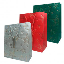 Пакет ЛЮКС Звезды золотые размер 26*32*12см