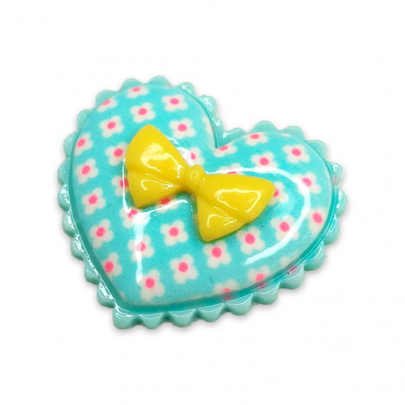 Декор из пластика Сердечки цветные размер 3*2,5см 