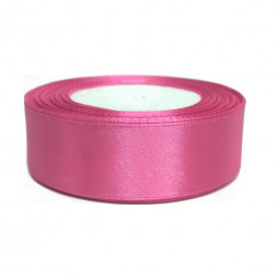Лента атласная цветущая розовая роза размер 2,5см*23м