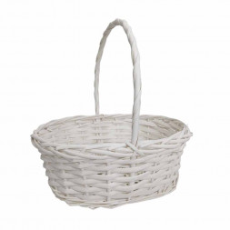 Корзина овальная белая ива в 3-х размерах арт 8827466