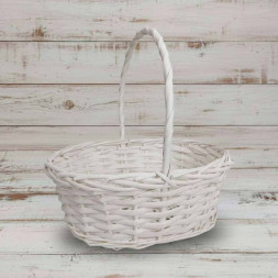 Корзина овальная белая ива в 3-х размерах арт 8827466