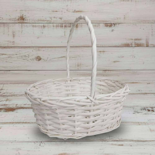 Корзина овальная белая ива в 3-х размерах арт 8827466