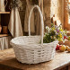 Корзина овальная белая ива в 3-х размерах арт 8827466