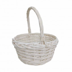 Корзина круглая белая ива в 3-х размерах арт 8862993