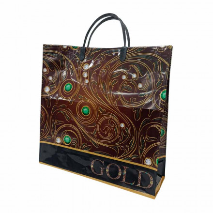 Пакет с пластмассовыми ручками многослойный Gold размер 33*33см