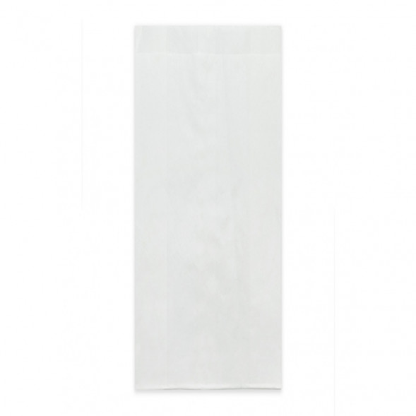 Пакет бумажный белый с плоским дном 40г/м2 размер 18,5*8*4,5см уп 10шт