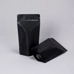 Дой-пак черный матовый металл внутри с замком zip-lock 150*210мм (40+40) уп 10шт