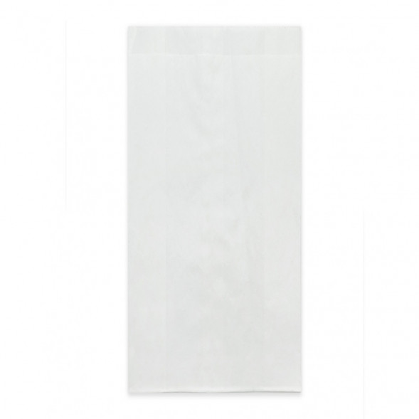 Пакет бумажный белый с плоским дном 40г/м2 размер 20,5*9*4см уп 10шт