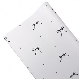 Пленка в рулоне матовая Бантики белая размер 58см*10м 65мкм