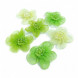 Декор Шелковые цветы на липучке  зеленые D-2,5см уп 9шт