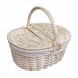 Корзина овальная для пикника ива выбеленная размер 38*31*17*33см