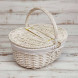 Корзина овальная для пикника ива выбеленная размер 38*31*17*33см