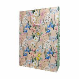 Пакет матовый бумажный Цветы ретро размер 32*45*10см