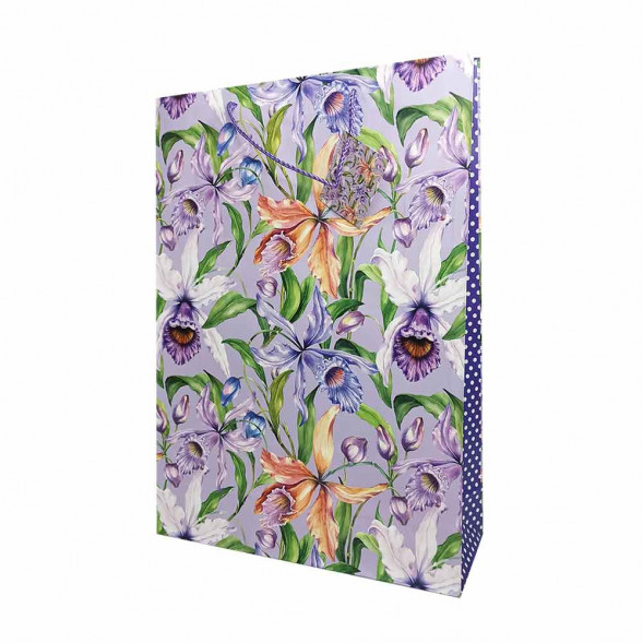 Пакет матовый бумажный Цветы ретро размер 32*45*10см