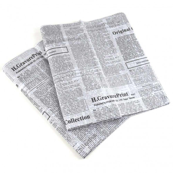 Бумага тишью в листах Газета белая размер 50см*66см