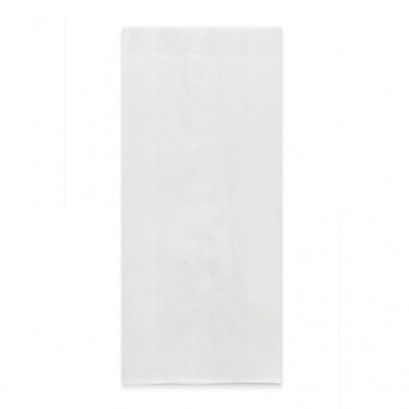 Пакет бумажный белый жиростойкий с плоским дном размер 22*8*3см уп 10шт