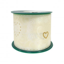 Лента атласная свадебная молочная размер 8см*10м