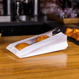 Пакет бумажный белый с окном 40г/м2 размер 34*20*6см уп 10шт