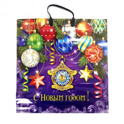 Пакет с пластмассовыми ручками Часы размер 40*44см