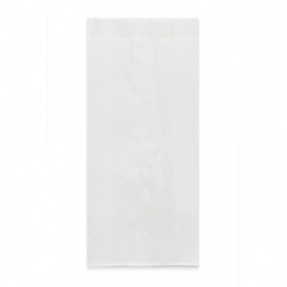 Пакет бумажный белый жиростойкий с плоским дном размер 26*10*6,5см уп 10шт