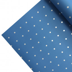 Пленка в рулоне матовая Горошек синяя размер 58см*10м 60мкм