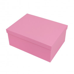 Коробка прямоугольная однотонная ярко-розовая в 2-х размерах