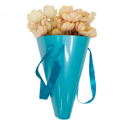 Плайм-пакет для цветов Глянец голубой размер D-17см Н-29см