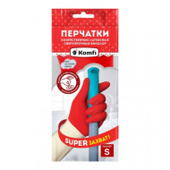 Перчатки латексные сверхпрочные бело-красные Комфи размер S, M, L, XL