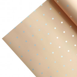 Пленка в рулоне матовая Горошек кремовая размер 58см*10м 60мкм